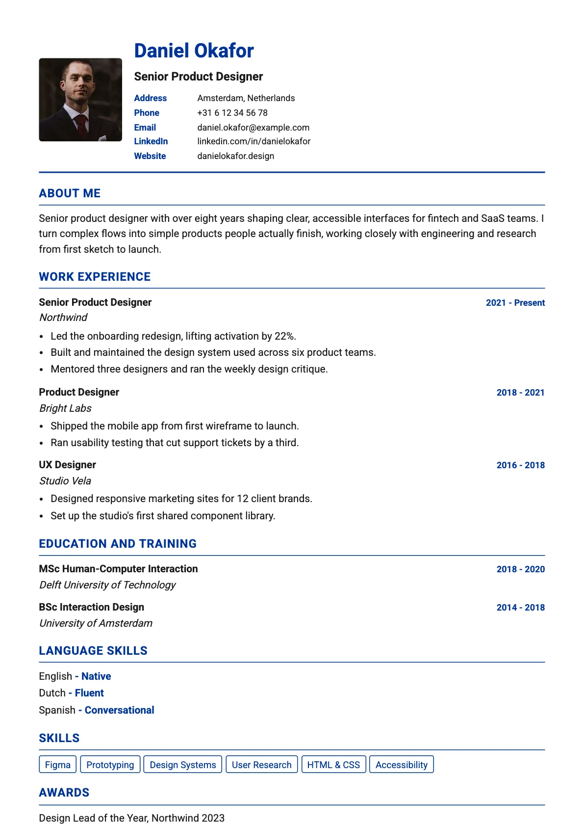 Maastricht Europass CV template