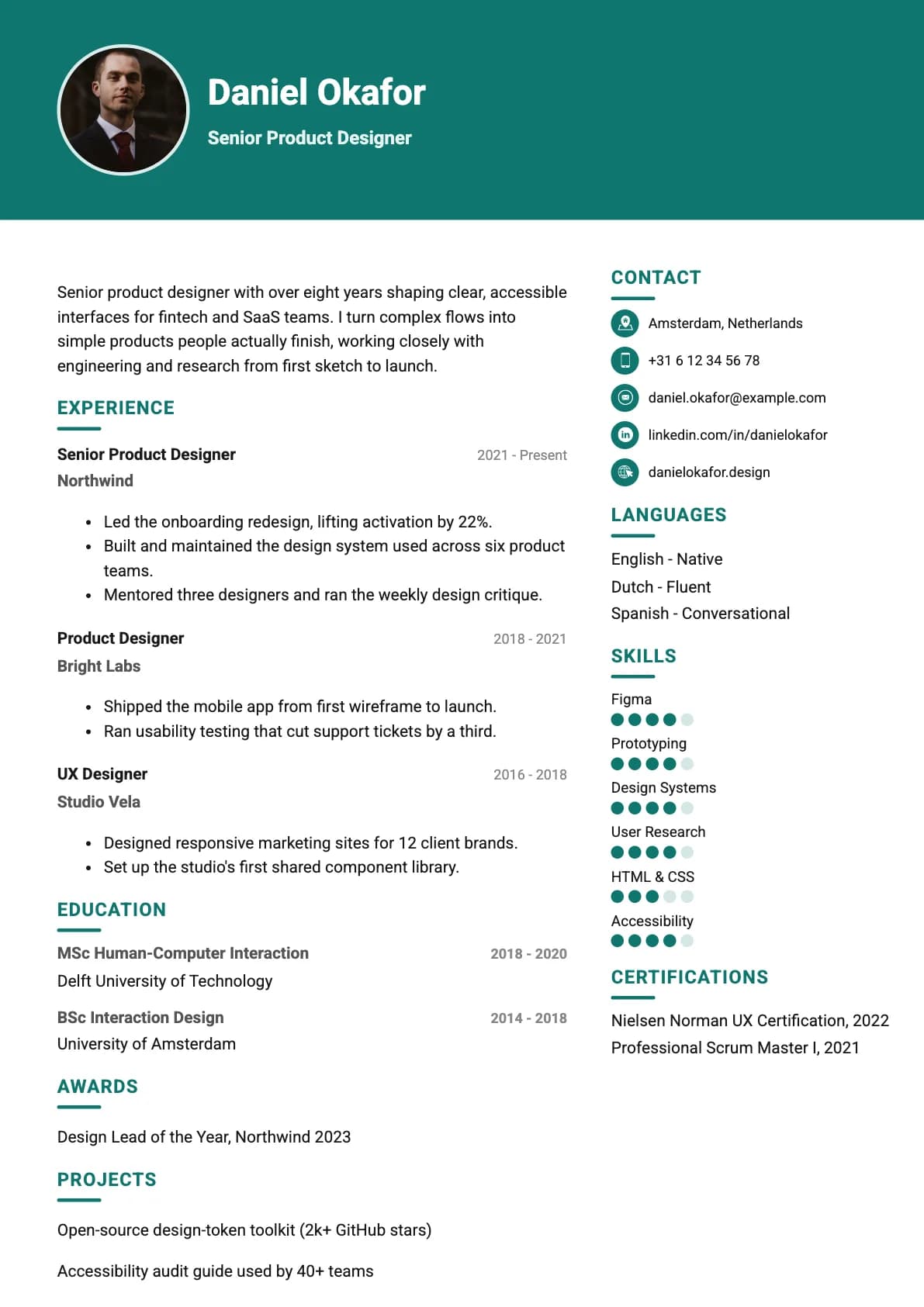 Naples Premium CV template