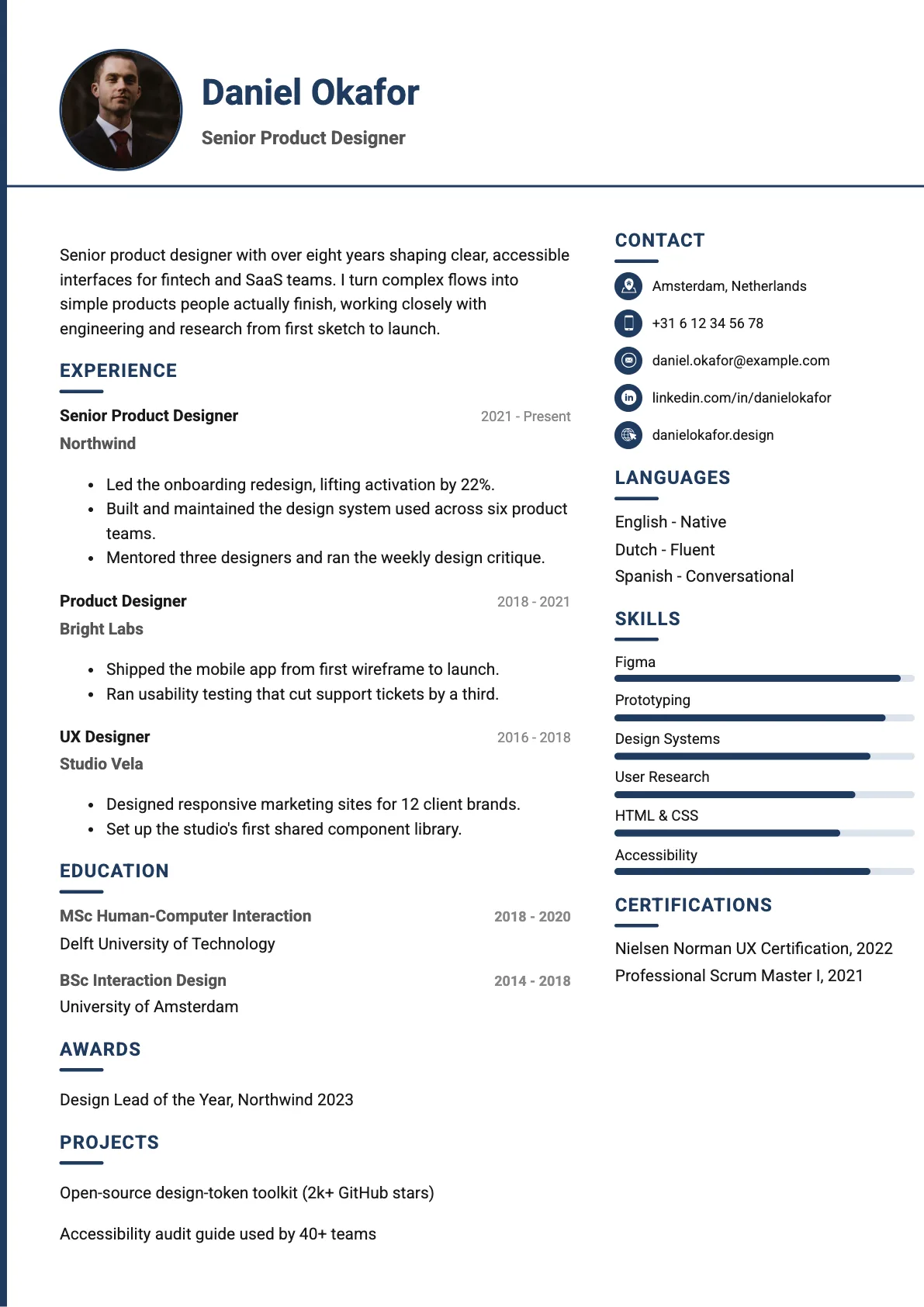 Austin Professional CV template